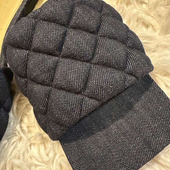 Bottega Veneta Quilted Dark Denim Mules Size 42 - Picture 11 of 13